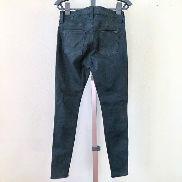 Hudson Teal Green Reptile Pattern Skinny Jeans - Picture 2 of 7